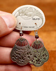 Vintage Laurel Burch Fan Silver-Plate Dangles