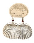 Vintage Laurel Burch Fan Silver-Plate Earrings