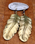 Vintage Laurel Burch Feather Gold-Plate Earrings