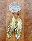 Vintage Laurel Burch Feather Gold-Plate Earrings