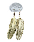 Vintage Laurel Burch Feather Gold-Plate Earrings