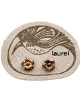 Vintage Laurel Burch Flower Gold-Plate Studs