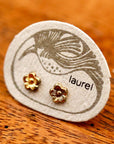 Vintage Laurel Burch Flower Gold-Plate Studs
