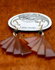Vintage Laurel Burch Folding Fan Gold-Plate Earrings
