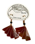 Vintage Laurel Burch Folding Fan Gold-Plate Earrings