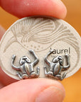 Vintage Laurel Burch Frog Silver-Plate Studs