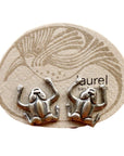 Vintage Laurel Burch Frog Silver-Plate Studs