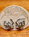 Vintage Laurel Burch Frog Silver-Plate Studs