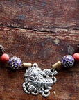 Vintage Laurel Burch Fu Dog Silver Plate Necklace