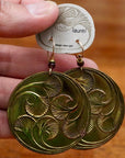 Vintage Laurel Burch Gingko Gold-Plate Earrings