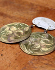 Vintage Laurel Burch Gingko Gold-Plate Earrings
