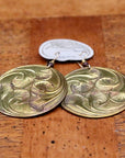 Vintage Laurel Burch Gingko Gold-Plate Earrings