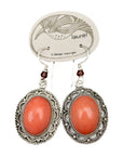 Vintage Laurel Burch Glass Oval Silver-Plate Earrings
