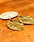 Vintage Laurel Burch Gold-Plate Lily Pad Earrings