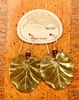 Vintage Laurel Burch Gold-Plate Lily Pad Earrings