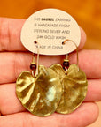 Vintage Laurel Burch Gold-Plate Lily Pad Earrings