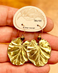 Vintage Laurel Burch Gold-Plate Lily Pad Earrings