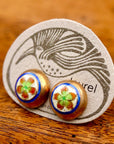 Vintage Laurel Burch Golden Flower Gold-Vermeil Studs