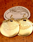 Vintage Laurel Burch Golden Moth Gold-Vermeil Earrings