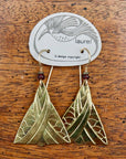 Vintage Laurel Burch Golden Triangle Gold-Plate Earrings