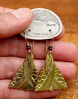 Vintage Laurel Burch Golden Triangle Gold-Plate Earrings