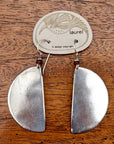 Vintage Laurel Burch Half-Circle Silver-Plate Earrings