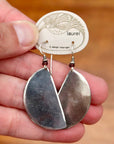 Vintage Laurel Burch Half-Circle Silver-Plate Earrings