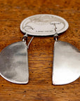 Vintage Laurel Burch Half-Circle Silver-Plate Earrings