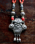 Vintage Laurel Burch Harvest Basket Silver-Plate Necklace