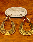 Vintage Laurel Burch Horseshoe Gold-Plate Earrings