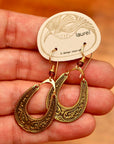 Vintage Laurel Burch Horseshoe Gold-Plate Earrings