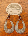 Vintage Laurel Burch Horseshoe Silver-Plate Earrings