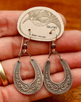 Vintage Laurel Burch Horseshoe Silver-Plate Earrings