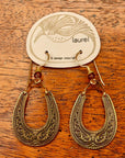 Vintage Laurel Burch Horseshoe Silver-Plate Earrings