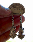 Vintage Laurel Burch Isis Collar Silver-Plate Earrings