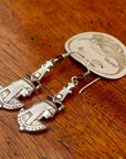 Vintage Laurel Burch Isis Collar Silver-Plate Earrings