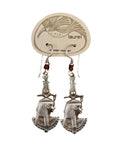 Vintage Laurel Burch Isis Collar Silver-Plate Earrings