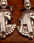 Vintage Laurel Burch Isis Collar Silver-Plate Earrings