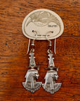 Vintage Laurel Burch Isis Collar Silver-Plate Earrings