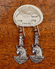 Vintage Laurel Burch Isis Dangle Silver-Plate Earrings