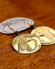 Vintage Laurel Burch Isis Rounds Gold-Plate Earrings