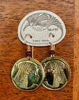 Vintage Laurel Burch Isis Rounds Gold-Plate Earrings