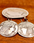 Vintage Laurel Burch Isis Rounds Silver-Plate Earrings