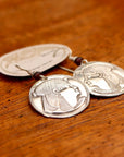 Vintage Laurel Burch Isis Rounds Silver-Plate Earrings