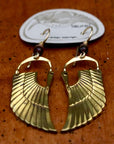 Vintage Laurel Burch Isis Wing Gold-Plate Earrings