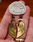 Vintage Laurel Burch Isis Wing Gold-Plate Earrings