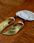 Vintage Laurel Burch Isis Wing Gold-Plate Earrings