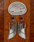 Vintage Laurel Burch Isis Wing Silver-Plate Earrings