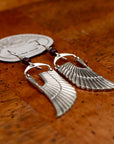 Vintage Laurel Burch Isis Wing Silver-Plate Earrings