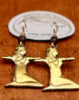 Vintage Laurel Burch Kneeling Isis Gold-Plate Earrings